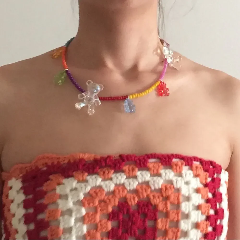 Handmade Kandi Gummy Bear Beaded Necklace - Picture 4 of 11